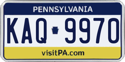 PA license plate KAQ9970