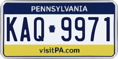 PA license plate KAQ9971