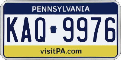 PA license plate KAQ9976