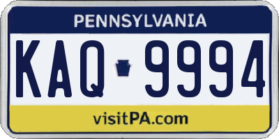 PA license plate KAQ9994