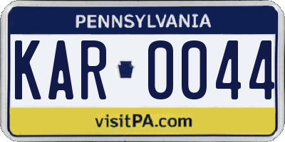 PA license plate KAR0044