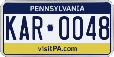 PA license plate KAR0048
