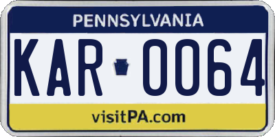 PA license plate KAR0064