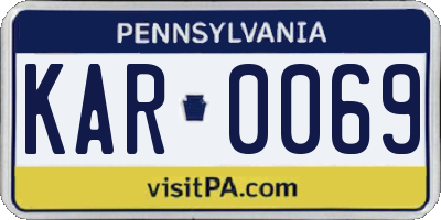 PA license plate KAR0069