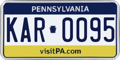 PA license plate KAR0095