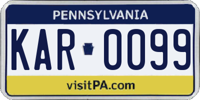 PA license plate KAR0099