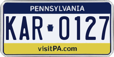 PA license plate KAR0127