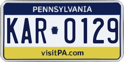 PA license plate KAR0129
