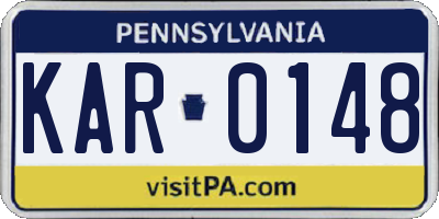 PA license plate KAR0148