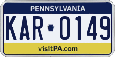 PA license plate KAR0149
