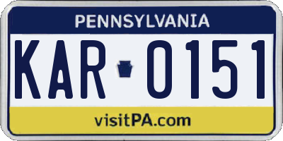 PA license plate KAR0151