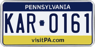 PA license plate KAR0161