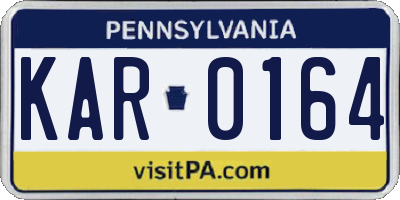 PA license plate KAR0164