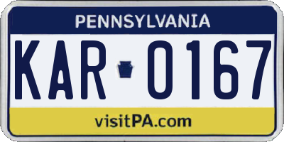 PA license plate KAR0167