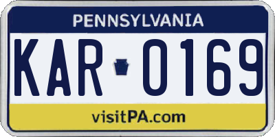 PA license plate KAR0169