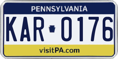 PA license plate KAR0176