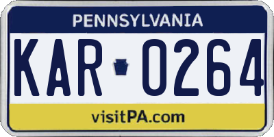 PA license plate KAR0264