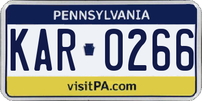 PA license plate KAR0266