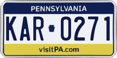 PA license plate KAR0271