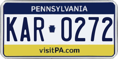 PA license plate KAR0272