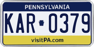 PA license plate KAR0379