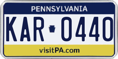 PA license plate KAR0440