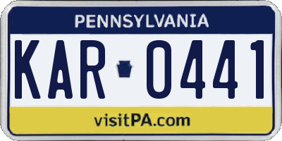 PA license plate KAR0441