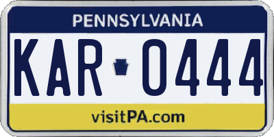 PA license plate KAR0444