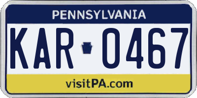 PA license plate KAR0467