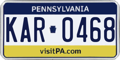 PA license plate KAR0468