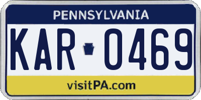 PA license plate KAR0469