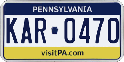 PA license plate KAR0470
