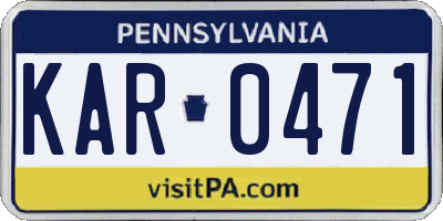 PA license plate KAR0471