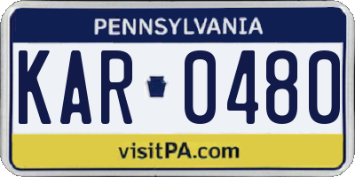 PA license plate KAR0480