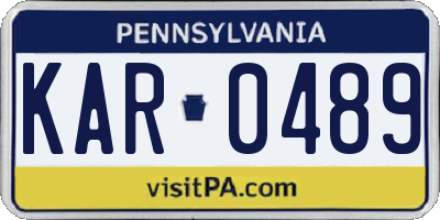 PA license plate KAR0489
