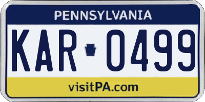 PA license plate KAR0499