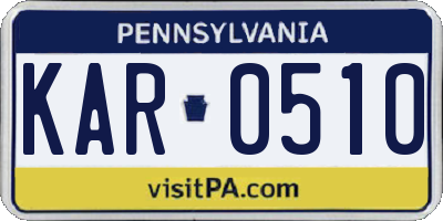 PA license plate KAR0510