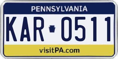 PA license plate KAR0511