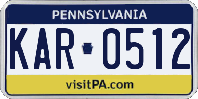 PA license plate KAR0512