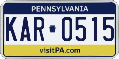 PA license plate KAR0515