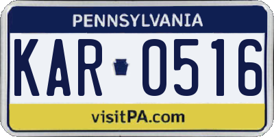 PA license plate KAR0516