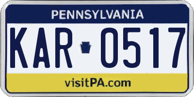 PA license plate KAR0517