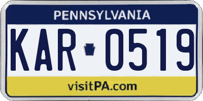 PA license plate KAR0519