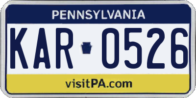 PA license plate KAR0526