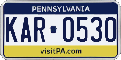 PA license plate KAR0530