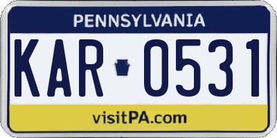 PA license plate KAR0531