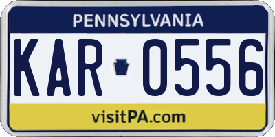 PA license plate KAR0556