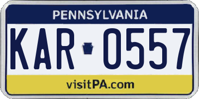PA license plate KAR0557