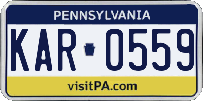 PA license plate KAR0559