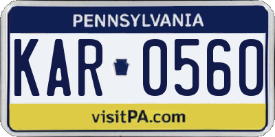 PA license plate KAR0560